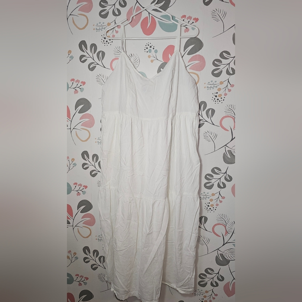 NWOT OLD NAVY Cami Maxi Swing Dress White XL